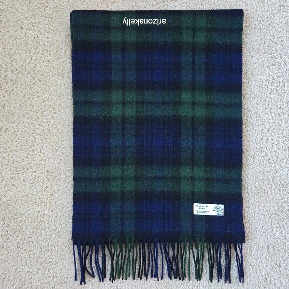 Shepherd's Land Accessories - NWOT Blackwatch Plaid Lambswool Scarf Green Blue Shepherd's Land